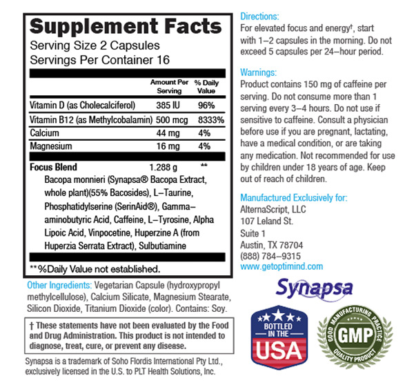 optimind nutrition facts